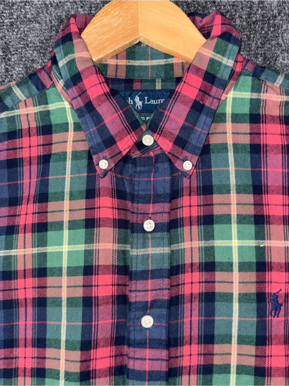 Ralph Lauren Shirt Mens XL Multicolor Plaid Button Front Long Sleeve Classic
